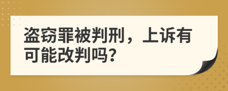 盗窃罪被判刑，上诉有可能改判吗？