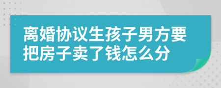 离婚协议生孩子男方要把房子卖了钱怎么分