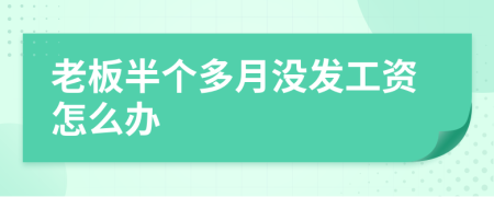 老板半个多月没发工资怎么办