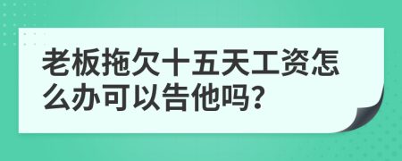 老板拖欠十五天工资怎么办可以告他吗？