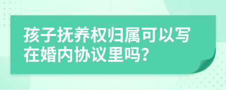 孩子抚养权归属可以写在婚内协议里吗？