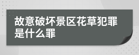故意破坏景区花草犯罪是什么罪