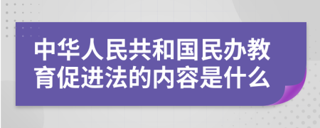 中华人民共和国民办教育促进法的内容是什么