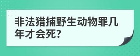 非法猎捕野生动物罪几年才会死？