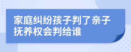 家庭纠纷孩子判了亲子抚养权会判给谁