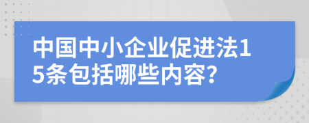 中国中小企业促进法15条包括哪些内容？