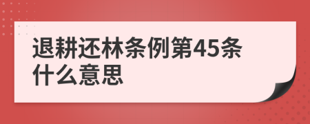 退耕还林条例第45条什么意思