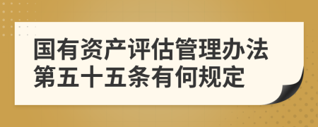 国有资产评估管理办法第五十五条有何规定