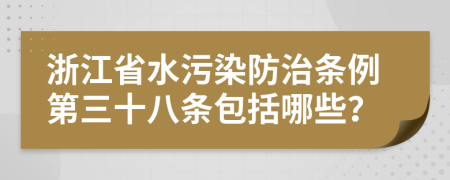 浙江省水污染防治条例第三十八条包括哪些？