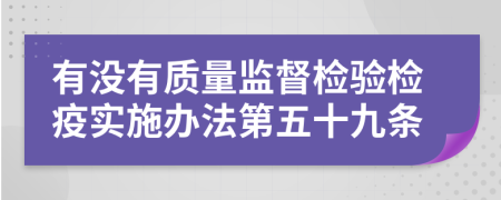 有没有质量监督检验检疫实施办法第五十九条