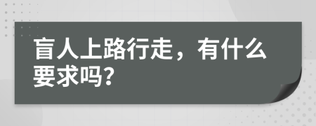 盲人上路行走，有什么要求吗？