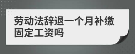 劳动法辞退一个月补缴固定工资吗