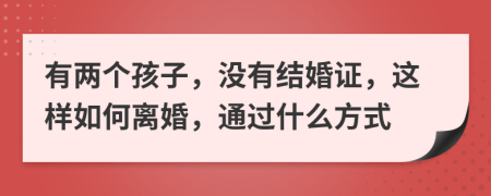 有两个孩子，没有结婚证，这样如何离婚，通过什么方式