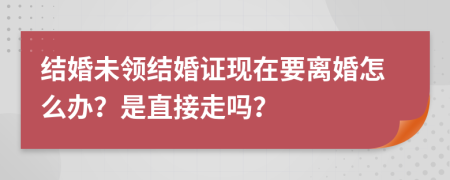 结婚未领结婚证现在要离婚怎么办？是直接走吗？