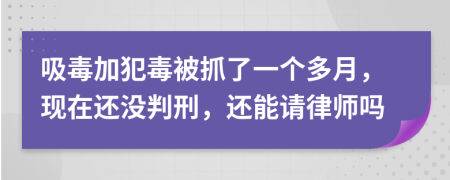 吸毒加犯毒被抓了一个多月，现在还没判刑，还能请律师吗