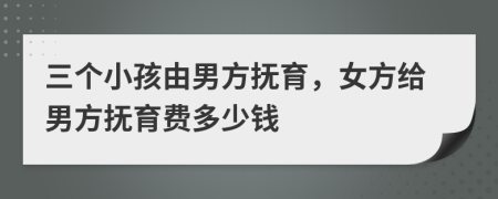 三个小孩由男方抚育，女方给男方抚育费多少钱