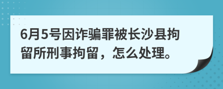 6月5号因诈骗罪被长沙县拘留所刑事拘留，怎么处理。