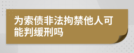 为索债非法拘禁他人可能判缓刑吗