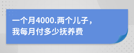 一个月4000.两个儿子，我每月付多少抚养费