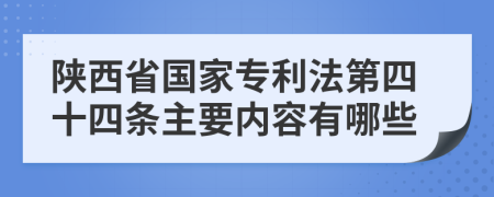 陕西省国家专利法第四十四条主要内容有哪些