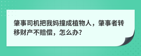 肇事司机把我妈撞成植物人，肇事者转移财产不赔偿，怎么办？