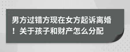 男方过错方现在女方起诉离婚！关于孩子和财产怎么分配