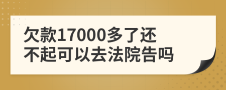 欠款17000多了还不起可以去法院告吗