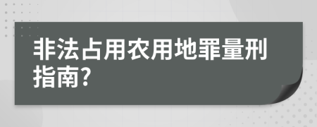 非法占用农用地罪量刑指南?