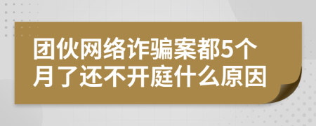 团伙网络诈骗案都5个月了还不开庭什么原因