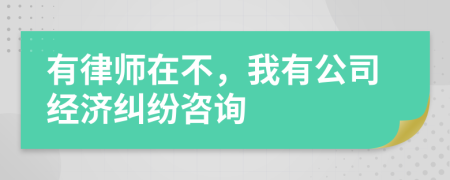 有律师在不，我有公司经济纠纷咨询