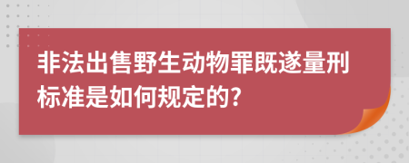 非法出售野生动物罪既遂量刑标准是如何规定的?