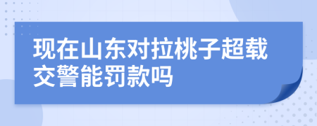 现在山东对拉桃子超载交警能罚款吗