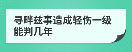 寻畔兹事造成轻伤一级能判几年