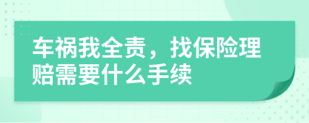 车祸我全责，找保险理赔需要什么手续