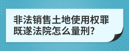 非法销售土地使用权罪既遂法院怎么量刑?