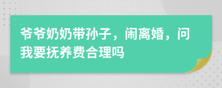 爷爷奶奶带孙子，闹离婚，问我要抚养费合理吗