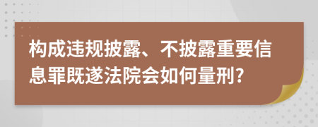 构成违规披露、不披露重要信息罪既遂法院会如何量刑?