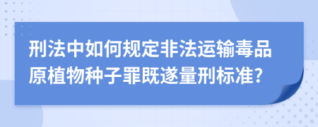 刑法中如何规定非法运输毒品原植物种子罪既遂量刑标准?