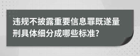 违规不披露重要信息罪既遂量刑具体细分成哪些标准?