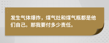 发生气体爆炸，煤气灶和煤气瓶都是他们自己。那我要付多少责任。