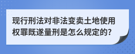 现行刑法对非法变卖土地使用权罪既遂量刑是怎么规定的?