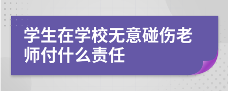 学生在学校无意碰伤老师付什么责任