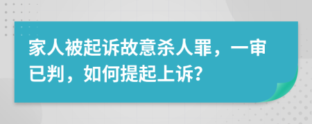 家人被起诉故意杀人罪，一审已判，如何提起上诉？