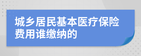 城乡居民基本医疗保险费用谁缴纳的