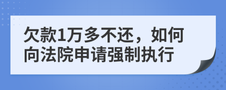 欠款1万多不还，如何向法院申请强制执行