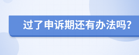过了申诉期还有办法吗？