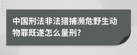 中国刑法非法猎捕濒危野生动物罪既遂怎么量刑?