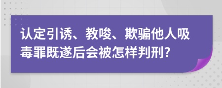 认定引诱、教唆、欺骗他人吸毒罪既遂后会被怎样判刑?