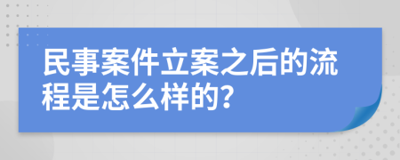 民事案件立案之后的流程是怎么样的？