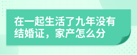 在一起生活了九年没有结婚证，家产怎么分